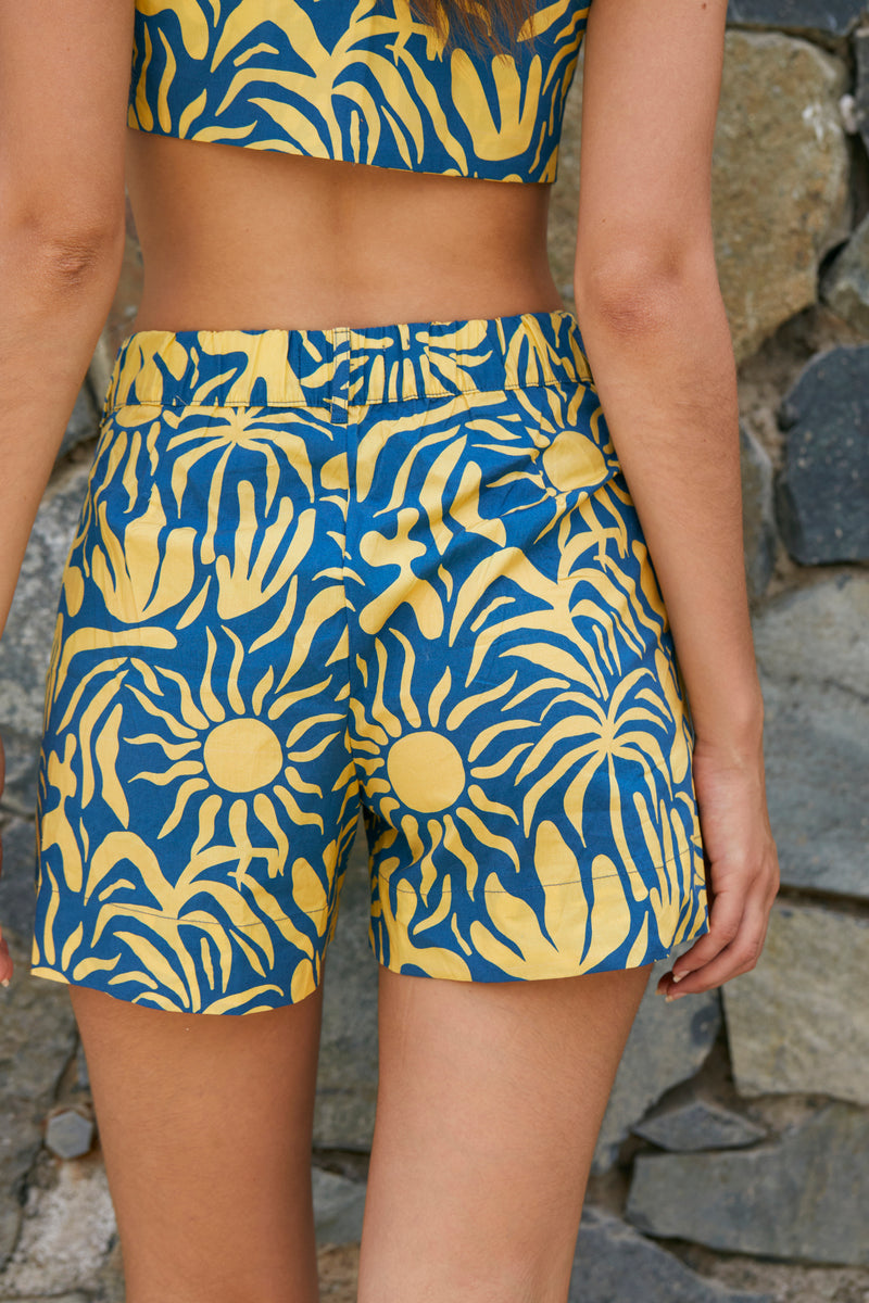 ITALA SHORTS BLUE PALMS